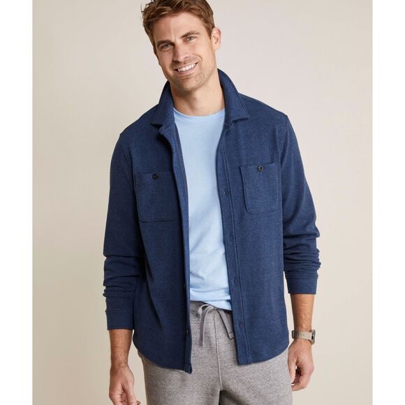 VINEYARD VINES Shirt Jacket Mens Medium Blue Button Up Stretch CALM WATER $198 - Picture 1 of 9